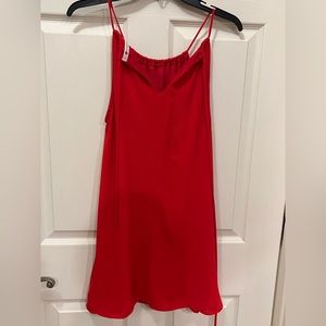 High Neck Red Date Night dress
